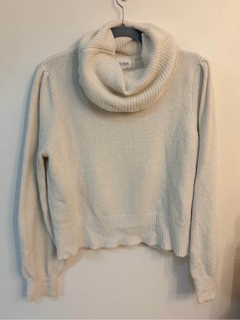 Olive & Oak Cream Cowl Neck Knit Sweater